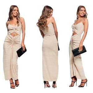 Christopher Esber Ruched Disconnect Cami Maxi Dress SZ L $700
